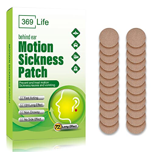 369 Life Motion Sickness Patches for Car and Boat Rides, Ships, Cruise and Airplane & Other Forms of Transport - Travel Essentials, for Adults and Kids (24 Count)