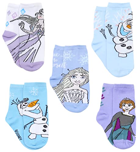 Disney Frozen Girls Toddler Multi Pack Socks Set, Sky Blue, Medium