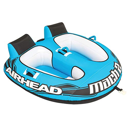 Airhead Mach 2, 1-2 Rider Towable Tube for Boating, 69'L x 69'W, Blue