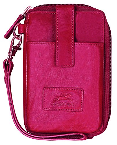 Mancini Cell Phone Wallet RFID Secure Red