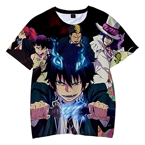 IGSDMR Blue Exorcist 3D T Shirts Women Men Short Sleeves Classic Anime Harajuku Tracksui (7,X-Large)