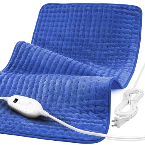 Heating Pad for Back Pain Relief, 33'' x 17'' XXXL Electric Heating Pad for Neck and Shoulder Cramps with 6 InstaHeat Settings, Auto Off, Moist Dry Heat Therapy, Machine Washable