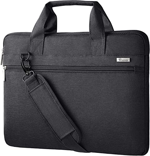 Voova 15.6 Inch Laptop Case Shoulder Bag,Waterproof Computer Carrying Briefcase Compatible with MacBook Air 15 M2,MacBook Pro 16 M1 2020-2023,15-16 Inch Microsoft Hp Lenovo Dell Acer Chromebook,Black