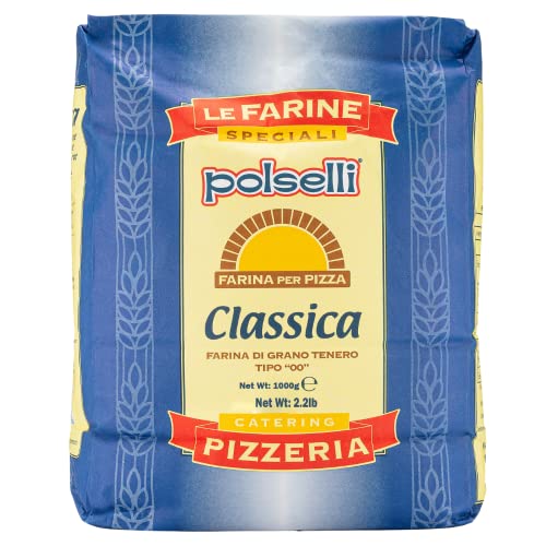 Classica, Tipo '00' Double Zero Flour Extra Fine, 11 lbs (5 kg), Neapolitan Italian Pizza, Bread, Pasta, and more, All Natural, Unbleached, Unbromated, No Additives, Polselli