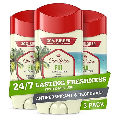 Old Spice Men's Antiperspirant & Deodorant Fiji with Palm Tree, 3.4 Oz, (Pack of 3)