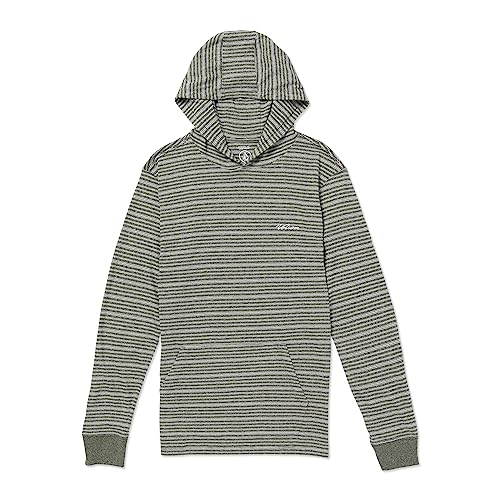Volcom Men's Static Stone Long Seleve Hooded Shirt, Stealth