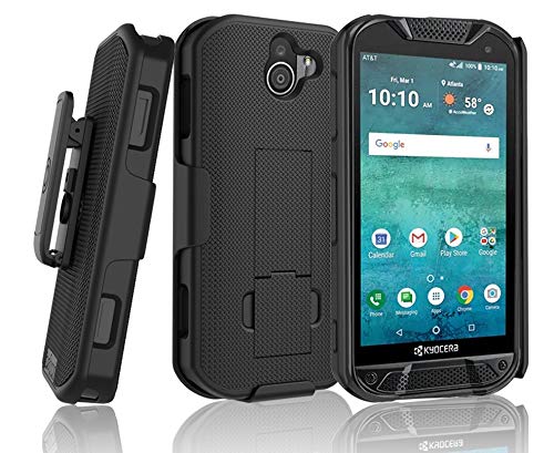 BELTRON Case with Belt Clip for Kyocera DuraForce Pro 2, Heavy Duty Slim Shell Holster Combo w/Built-in Kickstand for Kyocera E6900 E6910 E6920 (AT&T FirstNet Verizon) -Black