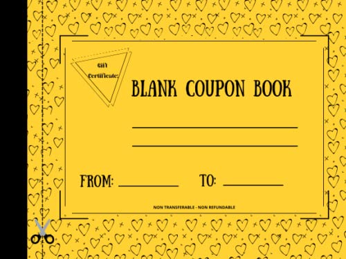 Blank Coupon Book: Perfect Gift - Blank Coupon Booklet to Fill In - 20 Blank Coupon for DIY Gift Certificate Voucher