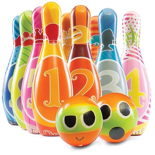 Play22 Kids Bowling Set with Carrying Bag - Colorful 12 Piece Toy Bowling Set - Sturdy Soft Foam Set - Includes 10 Pins and 2 Balls – Childrens Bowling Set & Toddler Bowling Set - Original