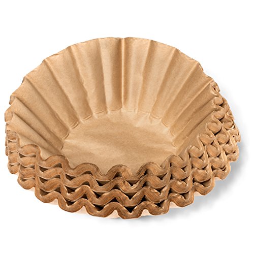 Coffee Filters - Natural Unbleached Brown Biodegradable - Large Basket - 9.75' Flattened Diameter - 4.25' Diameter Base - by California Containers (200 Count)