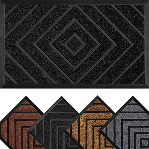 ubdyo - Durable Outdoor Mat - Front Door Mat - 30''x18'' - Welcome Mats Outdoor - Outdoor Mat - Entryway Mat - Black (1-Pack)