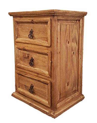 Rustics For Less Santa Rita Traditional 3 Drawer Nightstand, Short, Medium