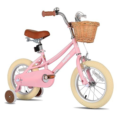 JOYSTAR 16 inch Kids Bike for 4-7 Years (41'-53') Girls, Girls Bike with Training Wheels & Basket, Kids' Bicycle Pink