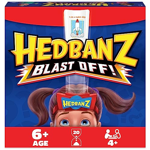 Hedbanz Blast Off! Guessing Game with 25 Bonus Cards, for Kids and Families Ages 6 and up (Amazon Exclusive)