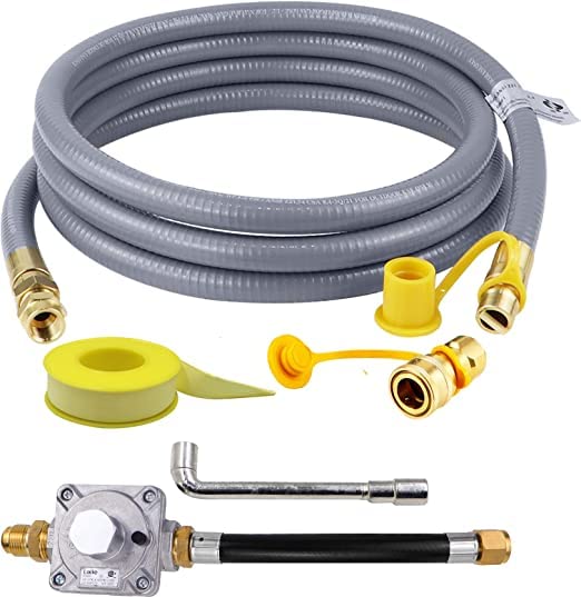 Dozont 710-0003 Propane to Natural Gas Conversion Kit Compatible with Kitchen-aid Propane Gas Grill, 710-0003 Natural Gas Hose and Regulator for Propane Gas Grill Conversion-CSA Certified(10FT)