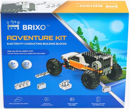 Dakott Conductive Chrome-Plated Building Bricks Kit for LegoCity 4x4 Off-Roader Truck. Compatible with 60378 Model. Not Include The Set. Bring Life to Your LegoCity 4x4 Off-Roader.