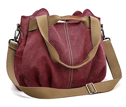 z-joyee Women's Ladies Casual Vintage Hobo Canvas Daily Purse Top Handle Shoulder Tote Shopper Handbag Satchel Bag