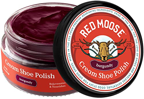 RED MOOSE Premium Boot and Shoe Cream Polish Burgundy - Made in the USA