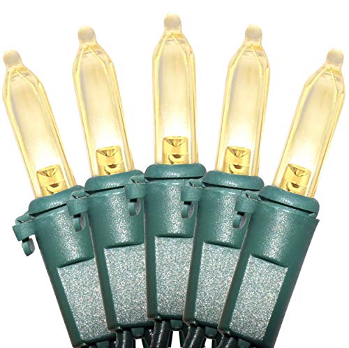 Holiday Essence Christmas LED Lights, 100 Warm White String Lights for Indoor and Outdoor Decorative Use, Holiday and Tree Decor, Patio Hanging Lighting Decorations, Green Wire, 26.9 Ft, UL Certified