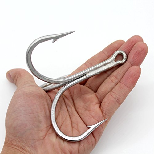OuwfunCLOL Large Ocean Boat Anchor Hooks Ultra Strong Shark Tuna Triple Treble Hooks Big Game Stainless Steel Barbed Sea Peche Fishing Hook