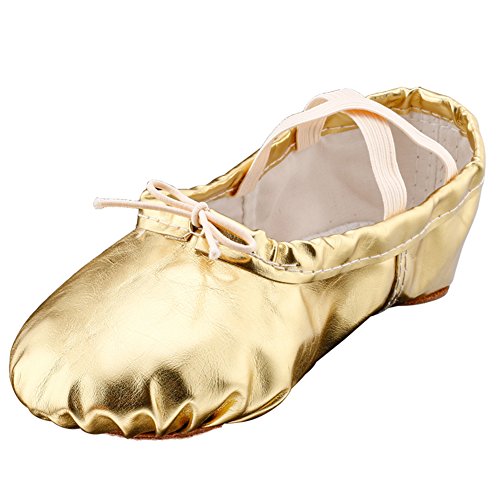 MSMAX Adult Lyrical Ballet Dance Shoes Women Yoga Flat Gold Costume Slippers for Men