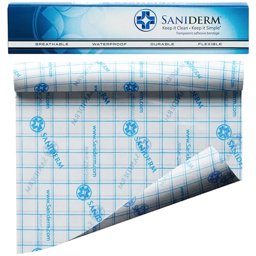 Saniderm Tattoo Aftercare Bandage (Personal Roll, 10.2 in x 2 yd) – Convenient, Faster Tattoo Healing and Protection – Sterile, Waterproof, and Latex-Free