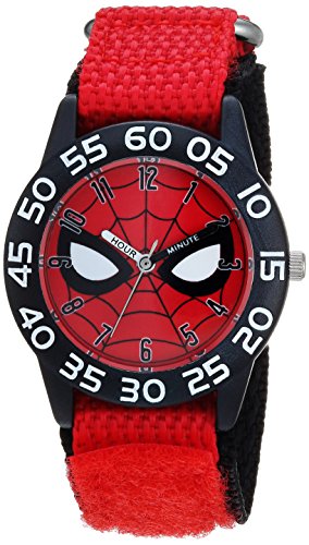 Marvel Spider-Man Kids' Plastic Time Teacher Analog Quartz Nylon Strap Watch