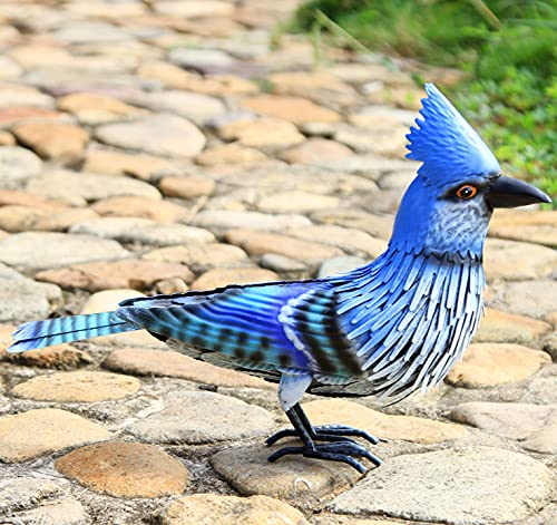Blue Jay Bird Decor, Beautiful Backyard & Garden Gifts - These Handmade Metal Birds are Perfect Outdoor Decor, Metal Yard Art for Lawn Ornament, Yard Decorations Outdoor