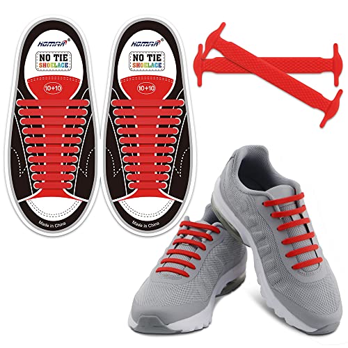 HOMAR No Tie Shoelaces for Kids and Adults Stretch Silicone Elastic No Tie Shoe Laces