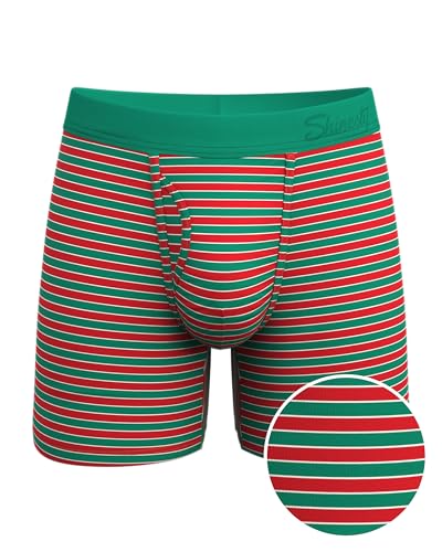 Shinesty Hammock Support Underwear | Big Mens Underwear with Fly | US XXL Red Christmas