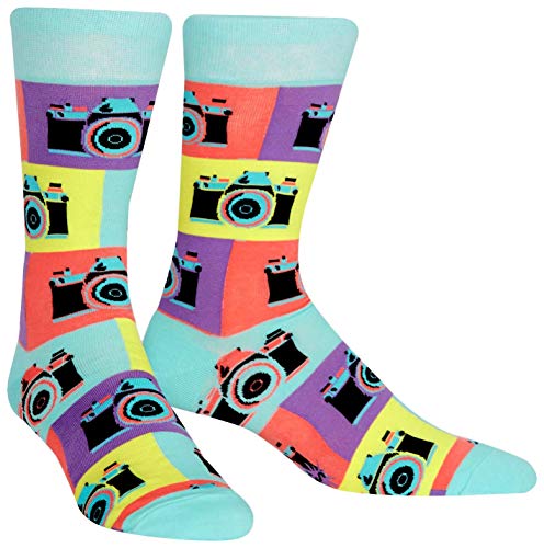 Sock It To Me Men's Say Cheese Retro Camera Photographer Crew Socks