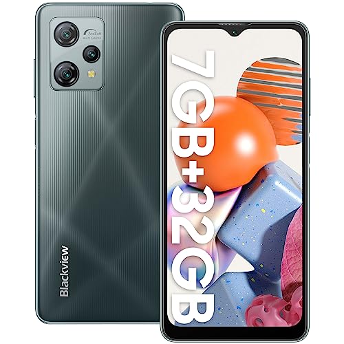 Blackview Unlocked Android Phones, 2023 A53 Mobile Phones, 7GB RAM+32GB ROM/1TB Expand Unlocked Phones, Android 12 Cellphone, 6.5' HD+ Display, 5080mAh Battery, 3 Card Slots, 12MP Camera, Face Unlock