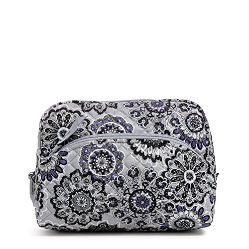 Vera Bradley Women's Cotton Large Cosmetic Makeup Organizer Bag, Tranquil Medallion - Recycled Cotton, One Size