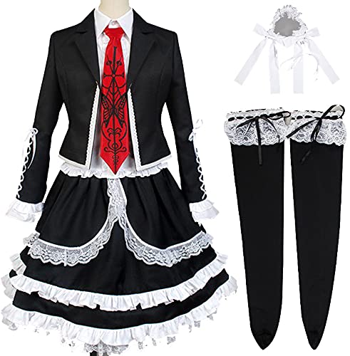 LiuSong Celestia Ludenberg Cosplay With Accessories Danganronpa Costume Yasuhiro Taeko Uniform Dress Outfits Halloween Suit (Small, Full set suit)