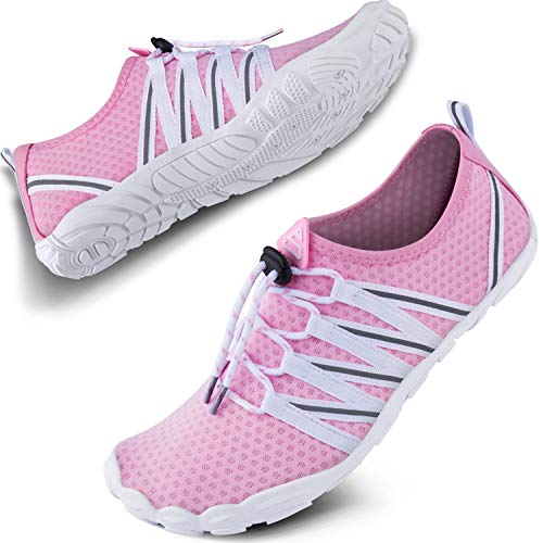 SEEKWAY Water Shoes Aqua Quick-Dry Barefoot Sports Beach Pool Swim River Surf Sand Women Men Adult 433-Pink SP001