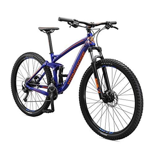 Mongoose Salvo Sport Adult Mountain Bike, 29-inch Wheels, 18-Speed Trigger Shifters, Lightweight Aluminum Small Frame, Hydraulic Disc Brakes, Blue