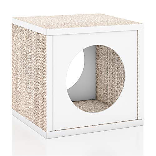 Way Basics Cat Scratching Post House Cube Scratcher (Tool-Free Assembly)