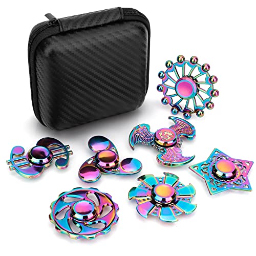 Cool Metal Fidget Toy Set Fidgets Spinners Toy for Kids Adults, Stainless Steel Finger Hand Spinner Fidget Pack for Focus, Fingertip Gyro Party Favors Supplies Goody Bag Fillers Stress Toys Gifts