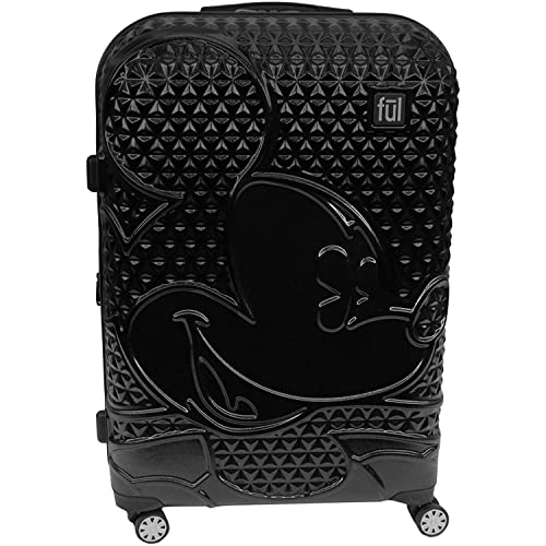 FUL Disney Mickey Mouse 29 Inch Rolling Luggage, Hardshell Suitcase with Spinner Wheels, Black
