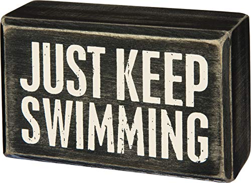 Primitives by Kathy Classic Box Sign, 4' x 2.5', Just Keep Swimming