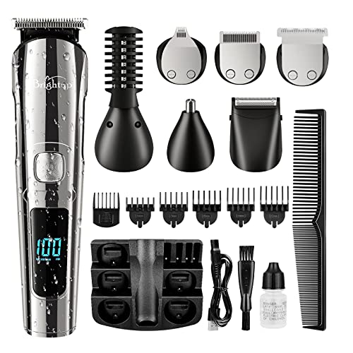 Brightup Beard Trimmer for Men - 19 Piece Mens Grooming Kit with Hair Clippers, Electric Razor, Shavers for Mustache, Body, Face, Nose and Ear Hair Trimmer, Gifts for Men, FK-8688T