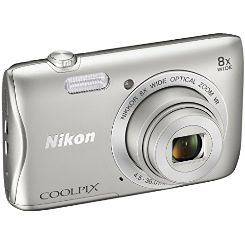 Nikon COOLPIX S3700 Digital Camera with 8x Optical Zoom and Built-In Wi-Fi (Silver)
