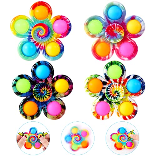 GOHEYI Fidget Toys 4 Pack, Fidget Spinners Toy Pack, Pop Bulk Fidget Toys Set for Kids, Fidget Spinners ADHD Fidget Toys Stress Relief Hand Pop Spinners