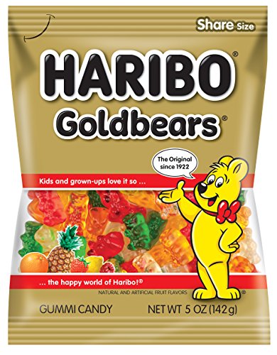Haribo Gummi Candy, Original Gold-Bears, 5 Ounce Bags (Pack of 12)