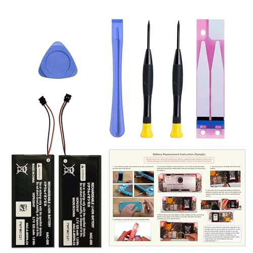 GREEN FUSION Only for Switch Joycon Battery Replacement, with Video Tutorial, HAC-006 Battery for Nintendo Joy-Con Controller (Not for Nintendo Switch) with Installation Instruction & Repair Toolkit