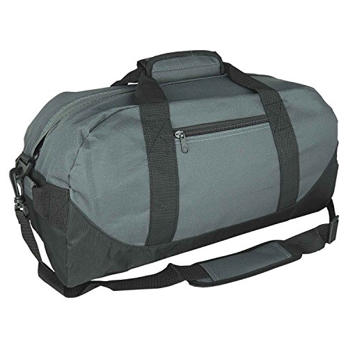 iEquip Duffle Bag, Gym Bag, Heavy Duty Travel Bag Sports Bag Two Tone (Gray - medium (18' x 9' x 9'))