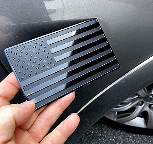 LFPartS USA Embossed Stainless Steel Metal Flag for Cars, Trucks Black 5'x3'