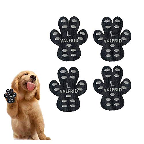 VALFRID Dog Paw Protector Anti-Slip Grips to Keeps Dogs from Slipping On Hardwood Floors,Disposable Self Adhesive Resistant Dog Shoes Booties Socks Replacemen L 24 Pieces
