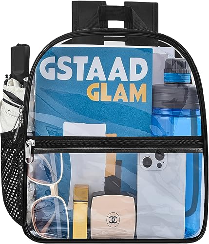 Oraben Clear Backpack Stadium Approved 12×12×6, Small Clear Backpack Transparent Backpack for Sports Event Concert