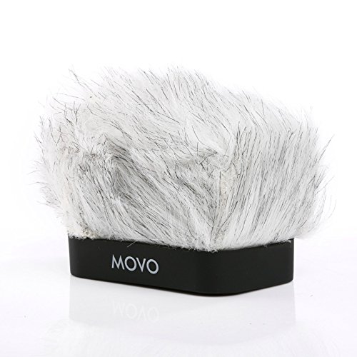 Movo WS-R10 Professional Furry Windscreen with Acoustic Foam Technology for Zoom iQ6, iQ7, Tascam DR-07 MKII, Sony PCM-M10 & Rode iXY Portable Digital Recorders